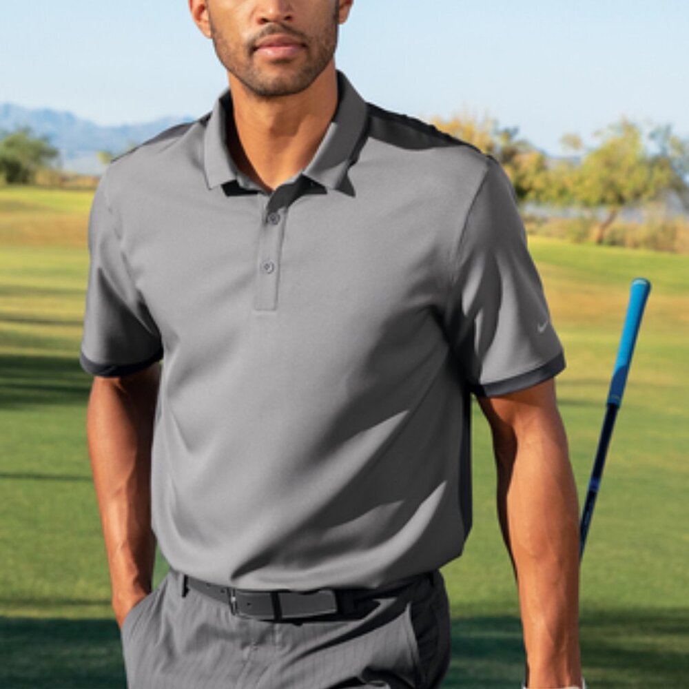 Nike Dri-FIT Stretch Woven Polo - Gray/Charcoal Men's XXL